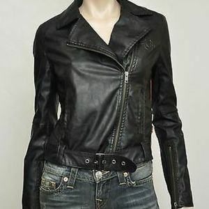 Sold**EUC True religion vegan leather moto jacket